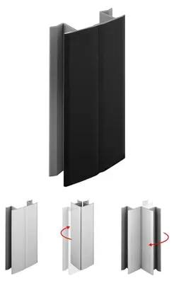 Image de connecteurs pour plinthes de 150 mm, finition brillante, noir, pour cuisine, angle de plinthe, habillage de plinthe, angle de plinthe, plinthes de cuisine, angles intérieurs et extérieurs, meubles