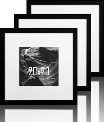 Obrázok produktu pre VUVUZULA fotorámik 20x20cm čierne drevo sada 3 paspartových fotorámikov