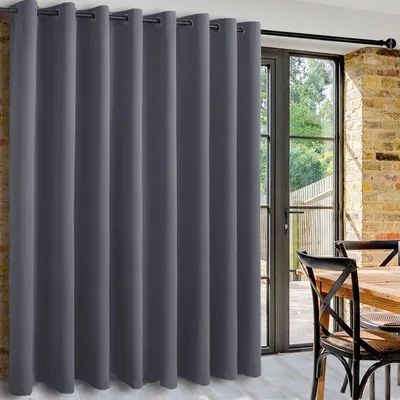 Raumteiler-Vorhang, 1 Paneel, Dunkelgrau, 457 x 244 cm