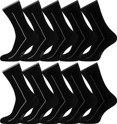 Produktbild von Schwarze Socken Uni mit stylischen, grauen Streifen in Gr.43-46
