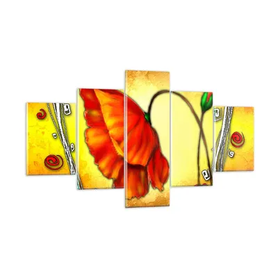 Produktbild von Bilder auf glas - Blume linien markierungen - 125x70cm - Glasbilder - Wandbilder - Kunstdruck - zum Aufhängen bereit - Wanddekoration aus Glas - Glas Bilder - Wandbild auf Glas - GEA125x70-0815