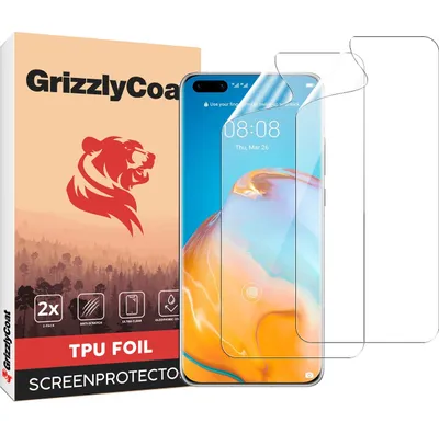 Produktbild von GrizzlyCoat Huawei P40 Pro Hydrogel TPU Displayschutz - Hüllenfreundlich + Applikator (2er Pack)