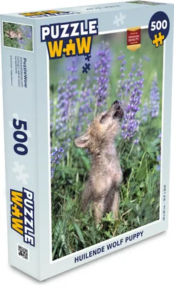 Obrázek produktu pro MuchoWow MuchoWow® Puzzle 500 ks Vlk - štěně - květiny