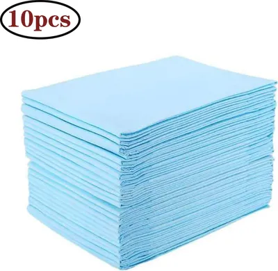 Produktbild von Krankenunterlagen 10 Stück 80x90cm blau, Einwegunterlagen, Einmalunterlagen, Inkontinenzunterlagen, Hygieneunterlagen