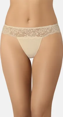 Produktbild von Teyli Damen Tanga mit floraler Spitze Comfo Female 318 beige S