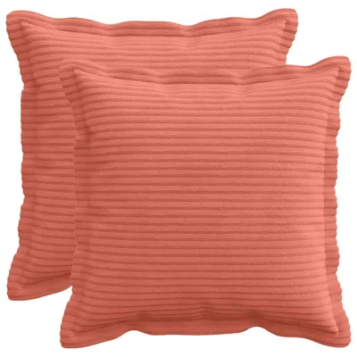 Imagen del producto de vidaXL Fundas de cojín, 2 unidades, HOUTEN, rojo-naranja, 50 x 50 cm, cordón