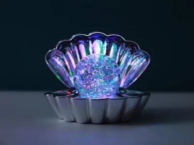 Image de Lampe coquillage argent