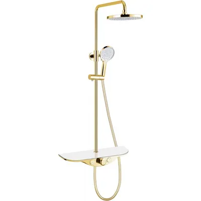 Produktbild von copy of Mexen KX05 Brausegarnitur für Aufputzmontage mit Kopfbrause und Thermostatmischer, Weiß - 771500591-20