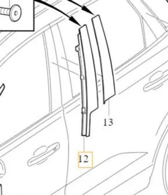 Image de VOLVO XC60 II montant de porte gauche B porte conducteur avant piano noir OE