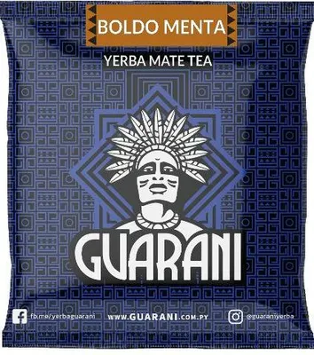 Image de Guarani - Thé maté Boldo Menta, échantillon de 50 g - Menthe poivrée, boldo - Arôme fumé, beaucoup de poussière - Yerba maté intense - Paraguay