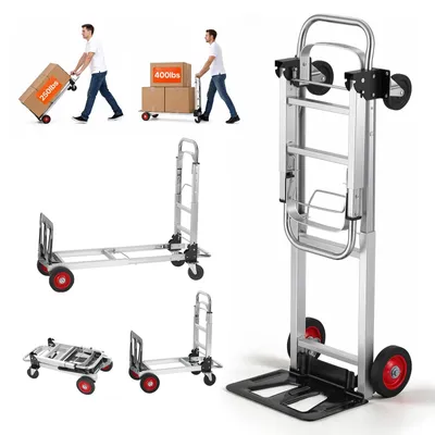 Alu-Sackkarre 2-in-1, 181 kg, klappbar, Plattformwagen