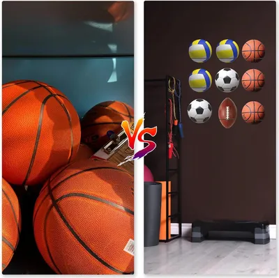 Produktbild von Wandhalterung für Bälle - 5 Stück Ballaufbewahrung Wandhalter mit Schrauben - schwarzes Metall - Basketball Fußball Volleyball Aufbewahrungsdisplay.