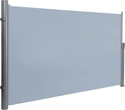 Produktbild von UISEBRT Grau 160x300cm Ausziehbar Seitenmarkise Sonnenschutz Sichtschutz Windschutz, Seitenwandmarkise Markisenstoff für Balkon und Terrasse Camping, Aus Polyester und Alu Metall Ständer