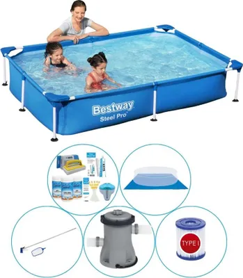 Obrázok produktu pre Bestway Steel Pro 221x150x43 cm obdĺžnikový - 6-dielny -Bazén Plus Príslušenstvo