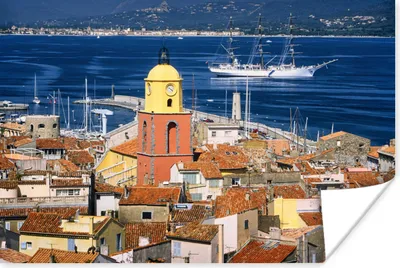 Produktbild von MuchoWow® Poster Saint-Tropez und das blaue Mittelmeer in Frankreich 90x60 cm - Schlafzimmer
