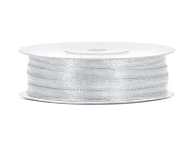 Produktbild von Satinband Silber Dekoband Ornamentband Hochzeit 3mm 50m