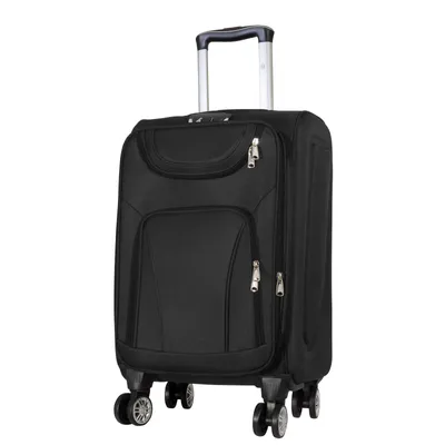 Produktbild von Nylon Handgepäck Reisekoffer Maribor schwarz Trolley 4 Rollen leicht Weichgepäck Größe S