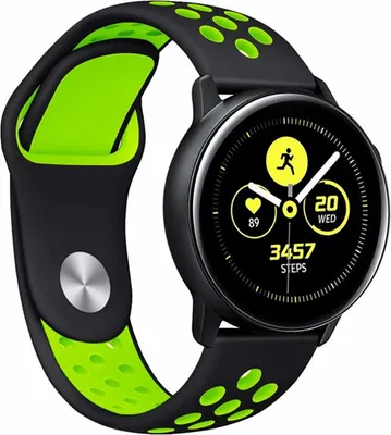 Produktbild von Uhren Armband für Samsung Galaxy Watch 3 45mm 46mm / für Huawei Watch GT GT2 Watch 2 Classic Pro / 22mm Stegbreite weiches Silikon SCHWARZ-GRÜN