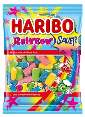 Obrázek produktu pro Haribo Rainbow Fizz gumoví medvídci vinné gumy ovocné gumy kyselé 160g