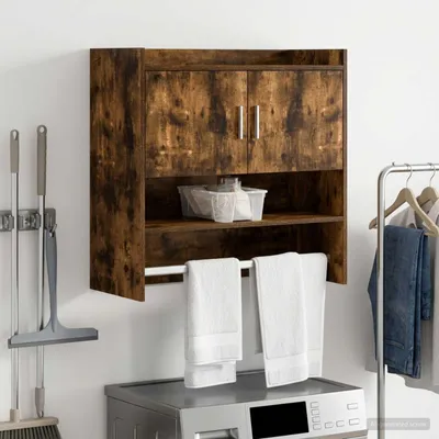 Productafbeelding van Maison Exclusive - Wandplank met wandbeugel, gerookt eikenhout, 80 x 36 x 80 cm