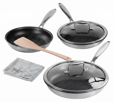 Produktbild von SILVERSTAR® Edelstahl Pfannen-Set 7-teilig 20/24/28 | mit Deckeln