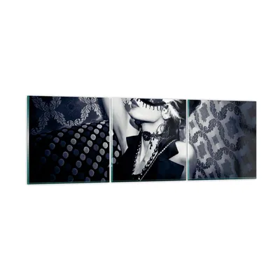 Produktbild von Bilder auf glas - Frau Karneval Maske Mode - 120x40cm - Glasbilder - Wandbilder - Kunstdruck - zum Aufhängen bereit - Wanddekoration aus Glas - Glas Bilder - Wandbild auf Glas - GCA120x40-2212