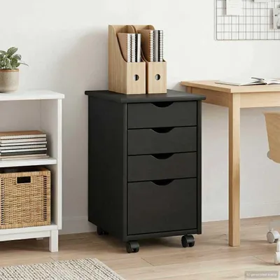 Obrázek produktu pro vidaXL Skříňka na kolečkách Šedá 34 x 39 x 56 cm Masivní borové dřevo