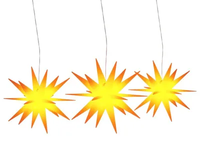 Image de vidaXL Étoiles de Noël LED 3 pcs. Pliable Jaune