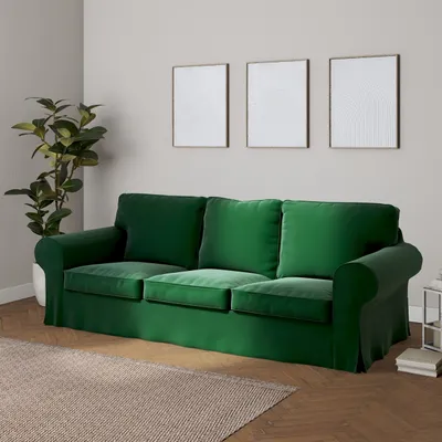 Produktbild von Dekoria Bezug für Ektorp 3-Sitzer Sofa nicht ausklappbar, grün, Sofabezug für Ektorp 3-Sitzer nicht ausklappbar