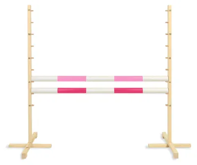 Produktbild von Sprunghindernis für Hobby Horse, 120 cm, zwei Balken – hellrosa und dunkelrosa