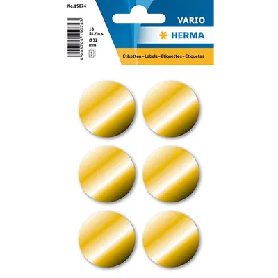 Image de Étiquettes dorées Herma DECOR, Ø 32 mm, résistantes