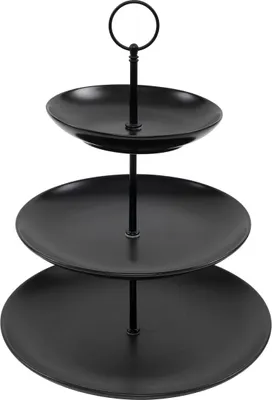 Produktbild von Cookinglife Etagere Schwarz – ø 16, 21 & 26 cm – 3 Schichten