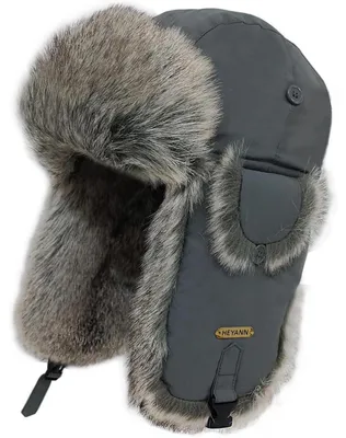Produktbild von Uschanka Trapper-Mütze Kunstpelz Fliegermütze Herren Damen M-L Grau