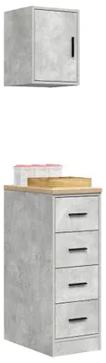 Image de vidaXL Armoires de garage 2 pcs. Gris béton Bois composite