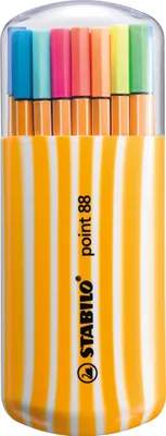 Produktbild von Fineliner - STABILO point 88 20er Pack Zebrui - 20 verschiedene Farben inkl. 5 Neonfarben