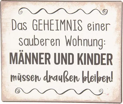 Produktbild von Clayre & Eef Textschild 15x13 cm Weiß Schwarz Metall