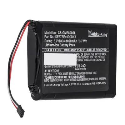 Produktbild von Akku kompatibel mit Garmin KE37BE49D0DX3 - Li-Ion 1000mAh - für Edge 800, 810