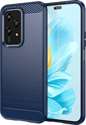 Produktbild von Hülle für Honor 200 Lite Carbon-Faser Weich TPU Silikon Stoßfest Handyhülle Blau