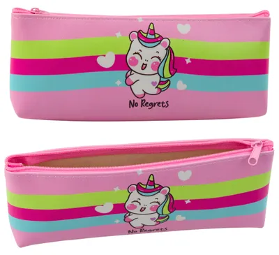 Image de Trousse scolaire pour filles Licorne Rose Pastel