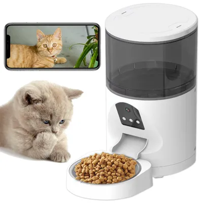 Futterautomat 6L für Katzen & Hunde, App-Steuerung, weiß
