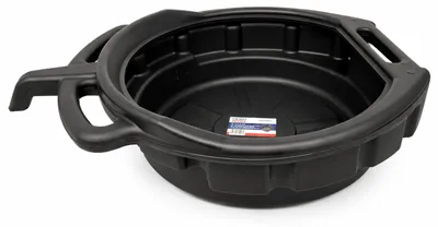 Immagine prodotto di Vaschetta rotonda per recupero liquidi professionale, scarico e raccolta olio esausto, cambio auto, bacinella con beccuccio, per officina e garage, diametro 410 mm, 15 litri Gebo Tools