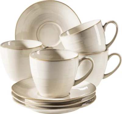Produktbild von Mäser 931900 Kaffeeservice Nottingham für 4 Personen, Steinzeug, beige (1 Set, 8-teilig)