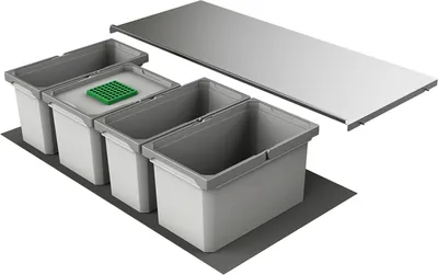 Image de Naber Cox® Box 1T 1000-4 Collecteur de déchets, gris clair. - Poubelle