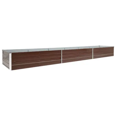 Zdjęcie produktu dla vidaXL Podwyższone łóżko ogrodowe Stal ocynkowana 480x80x45 cm Brązowy