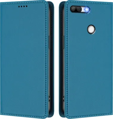 Immagine prodotto di Custodia in pelle per Honor 9 Lite, custodia flip magnetica in Finto cuoio con supporto Lake blu