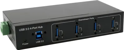 Produktbild von USB 3.2 HUB 4-Port Gen1 inkl.USB Kab inkl.USB-Kabel,DIN-Rail-Kit,VIA Chip