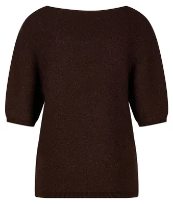 Produktbild von RABE Damen Pullover mit Rundhalsausschnitt und Halbarm, weiche Strickqualität, Braun, Größe 38