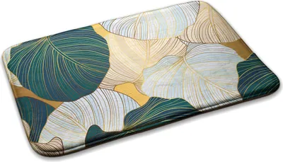 Produktbild von Teppich Teppich Wohnzimmer Schlafzimmer Modern - 90 cm x 60 cm - Blätter