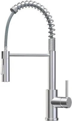 Zdjęcie produktu dla Unyqoos® Nowoczesna bateria kuchenna z wyciąganą wylewką, 2 funkcje strumienia, obrotowa o 360°, wykonana ze stali nierdzewnej 304, z ceramicznymi zaworami, oszczędzająca do 40% wody