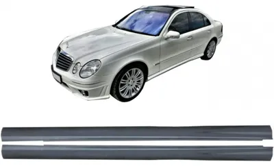 Immagine prodotto di Minigonne laterali per Mercedes Classe E W211 2003–2009 in versione sportiva.